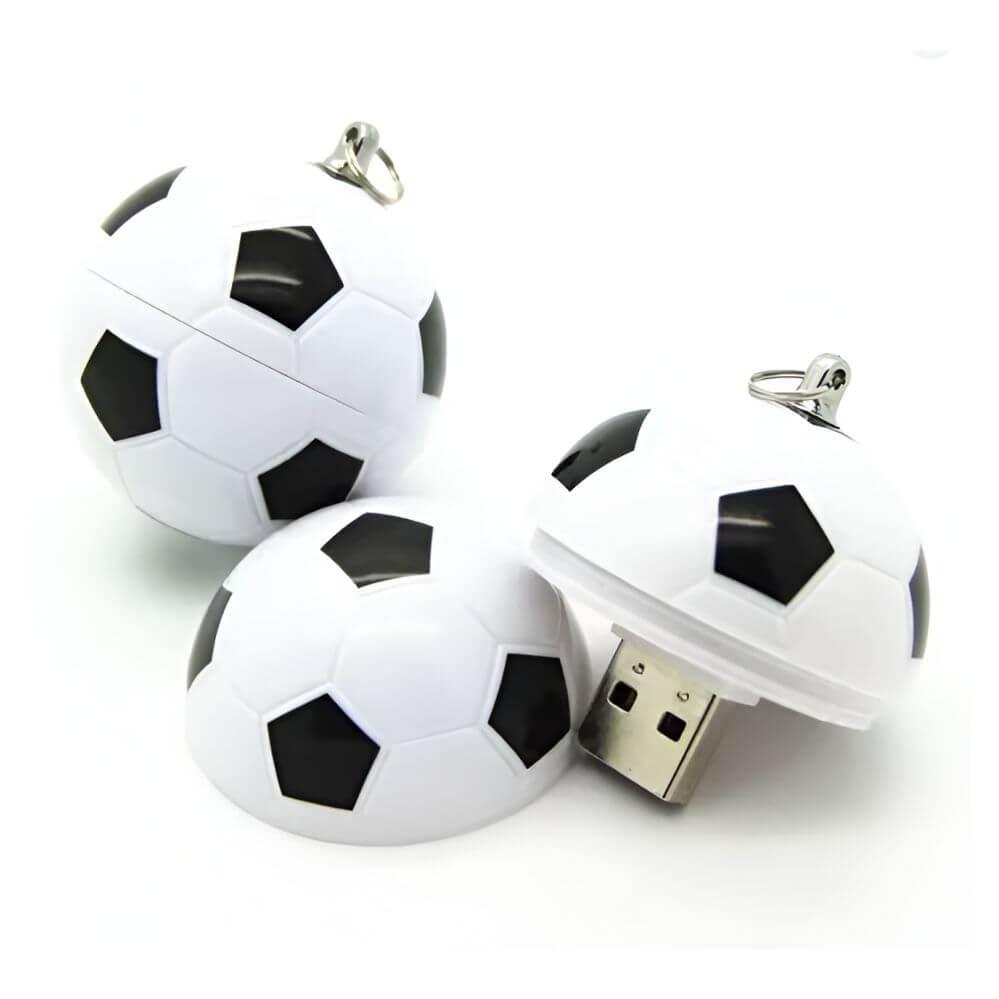 Pen drive Bola 3D TP1197 na cor Branco, brinde personalizado Sky Brindes