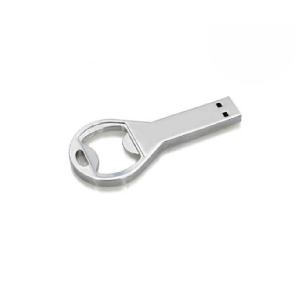 Pen Drive Chaveiro TP1202 na cor Prata, brinde personalizado Sky Brindes