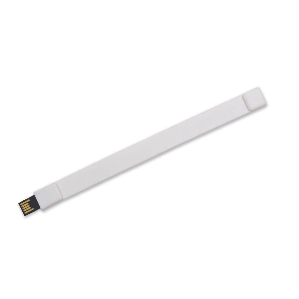 Pen Drive Pulseira TP1261 na cor Branco, brinde personalizado Sky Brindes
