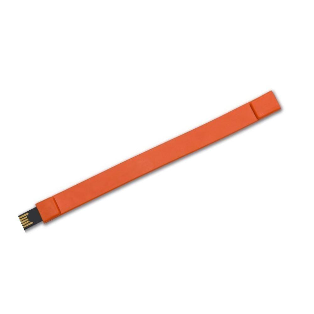 Pen Drive Pulseira TP1261 na cor Laranja, brinde personalizado Sky Brindes