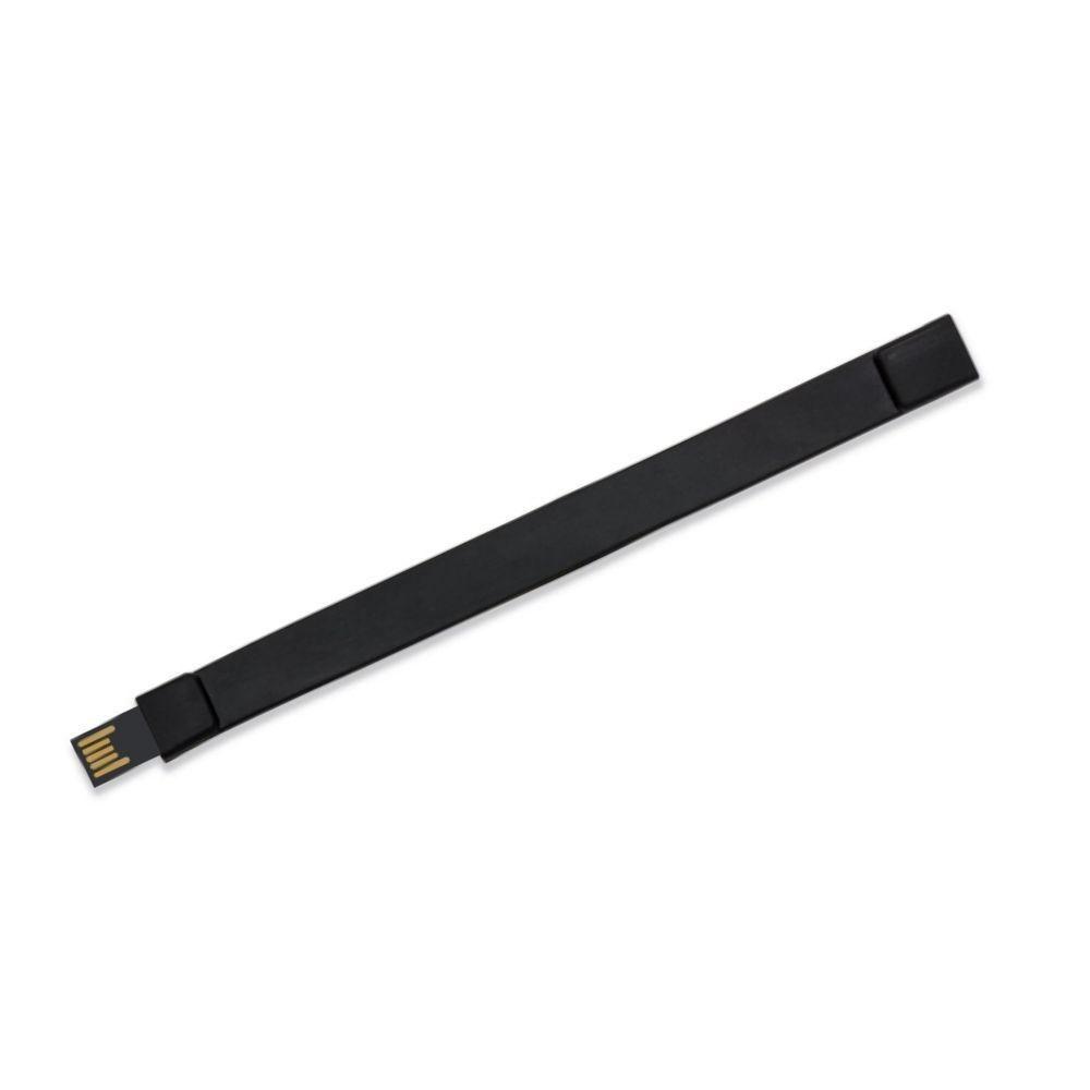 Pen Drive Pulseira TP1261 na cor Preto, brinde personalizado Sky Brindes