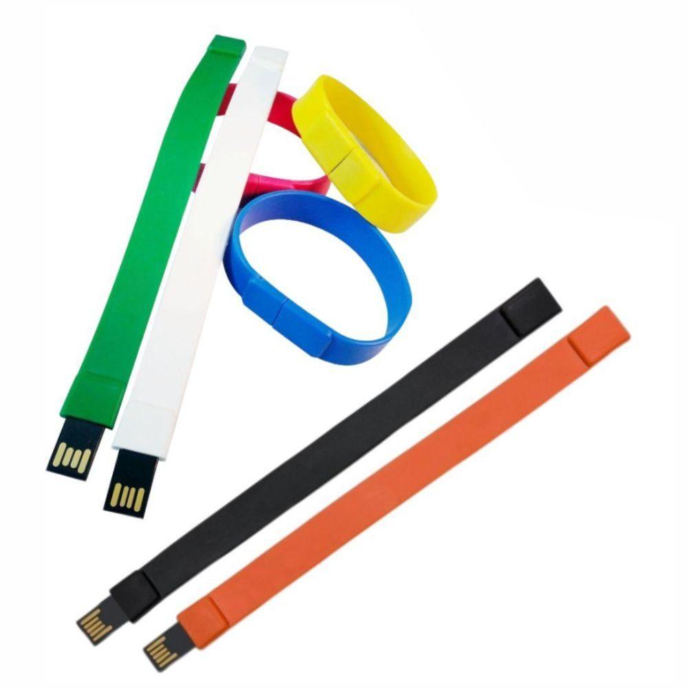 Pen Drive Pulseira TP1261 na cor Branco, brinde personalizado Sky Brindes