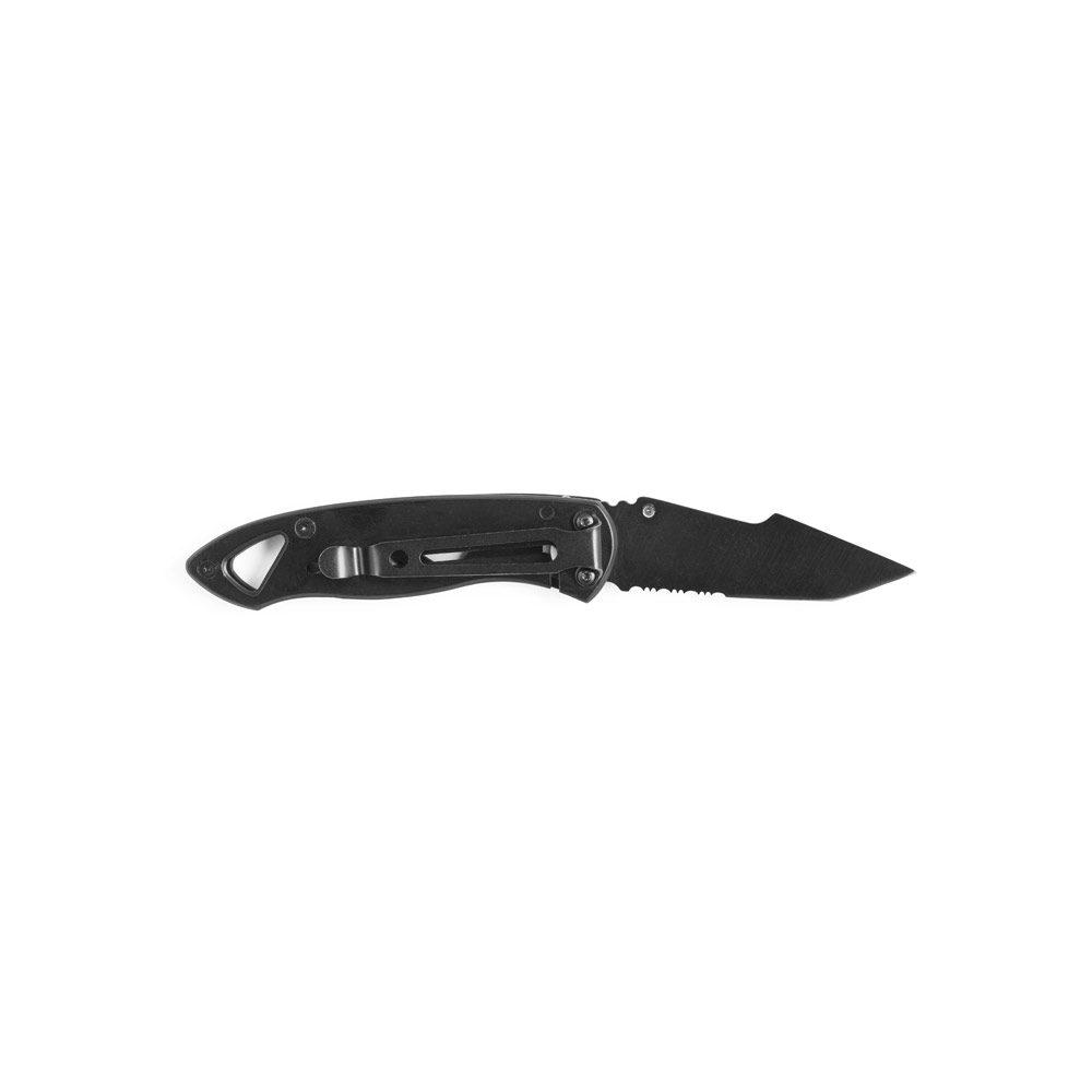 Canivete Aço Inox e Metal UF1210 na cor Preto, brinde personalizado Sky Brindes