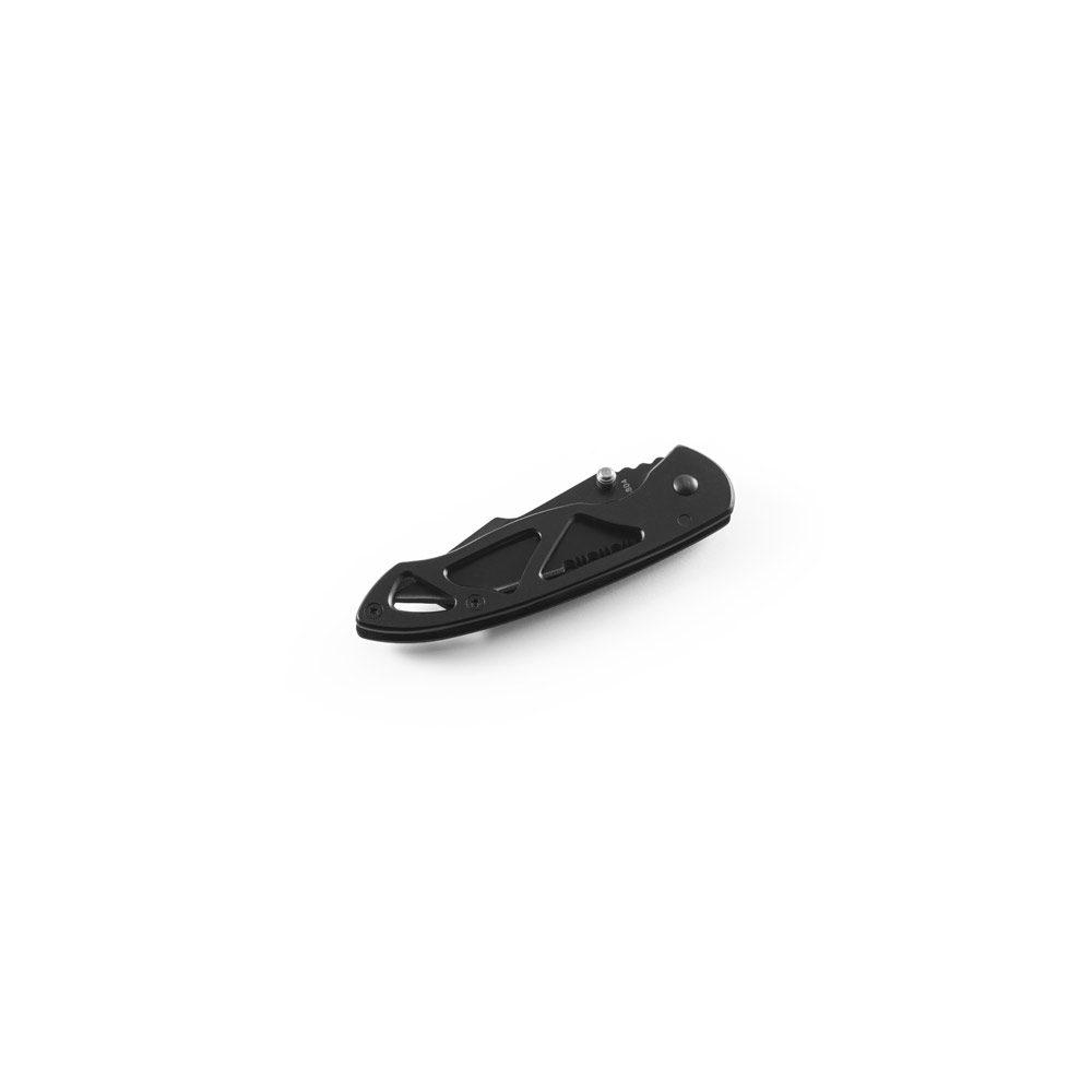 Canivete Aço Inox e Metal UF1210 na cor Preto, brinde personalizado Sky Brindes