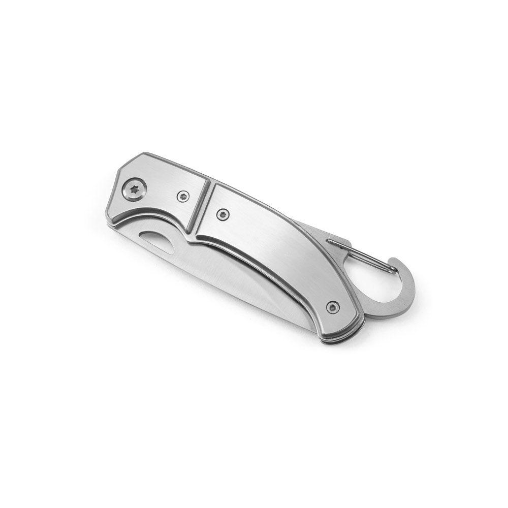 Canivete Aço Inox UF1213 na cor Cromado, brinde personalizado Sky Brindes