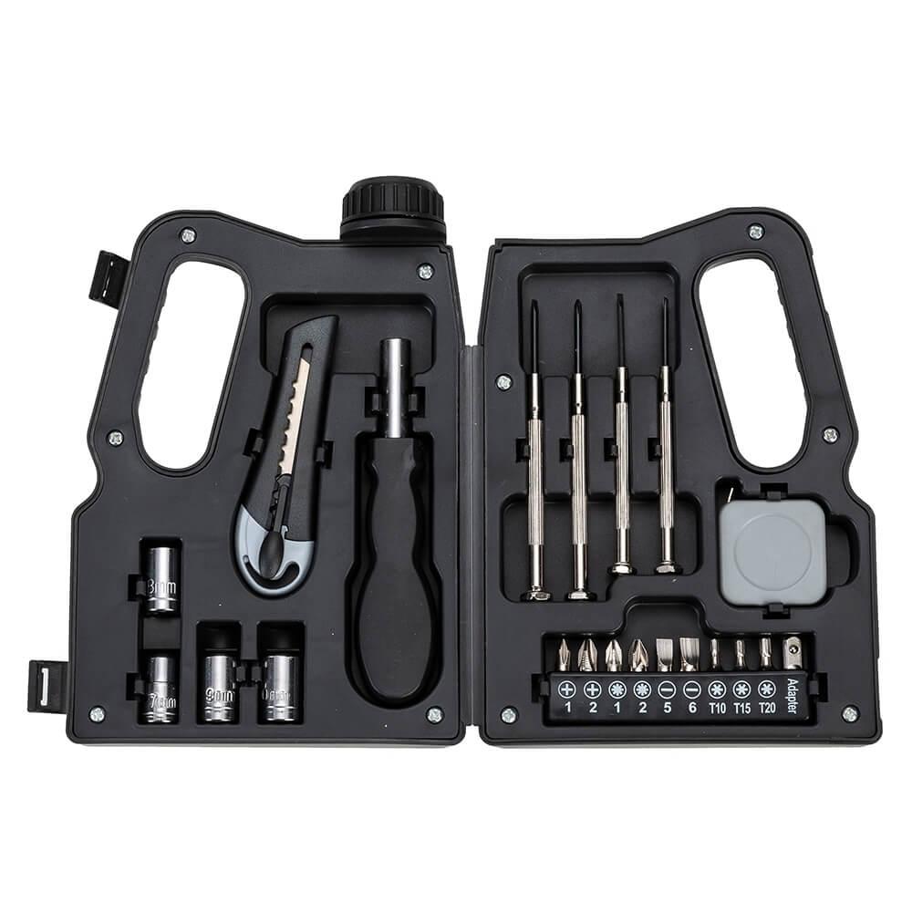 Kit Ferramentas 21 Peças UF1215 na cor Preto, brinde personalizado Sky Brindes