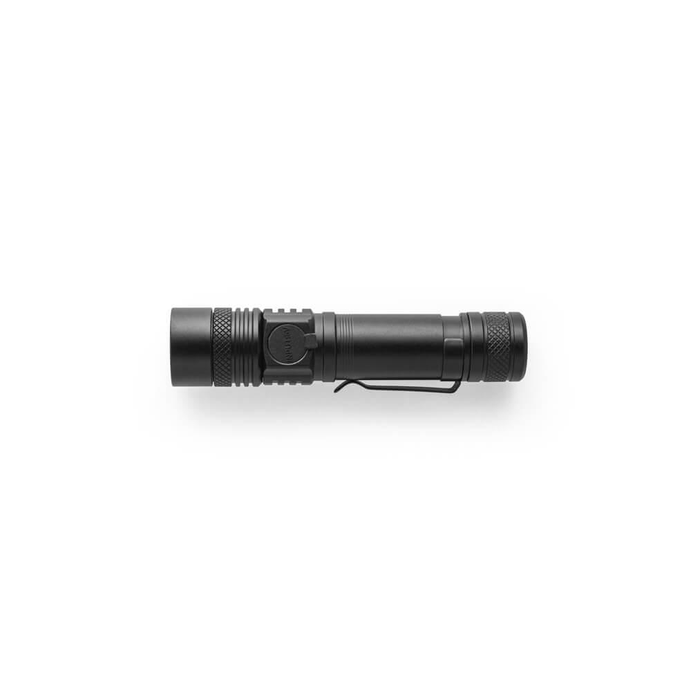 Lanterna Recarregável 5w UF1216 na cor Preto, brinde personalizado Sky Brindes