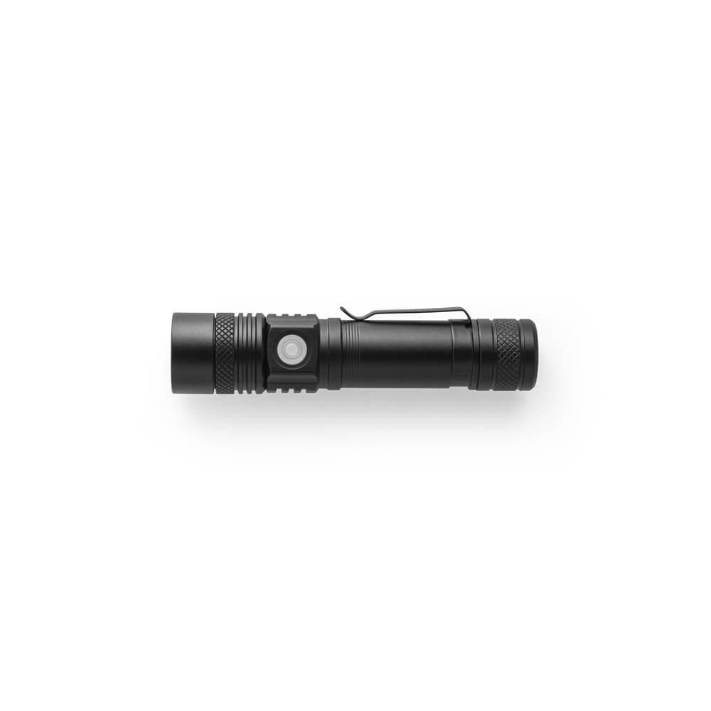 Lanterna Recarregável 5w UF1216 na cor Preto, brinde personalizado Sky Brindes