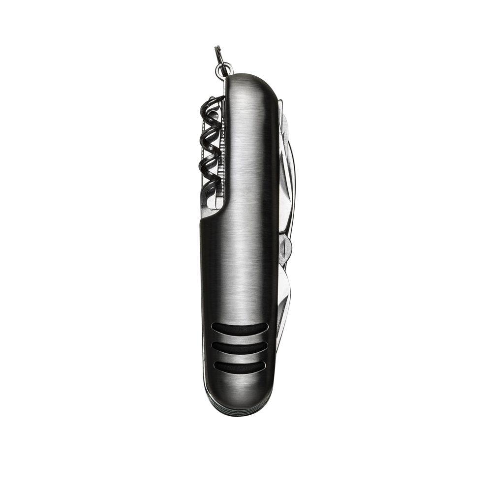 Canivete 11 funções c capa UF1219 na cor Inox, brinde personalizado Sky Brindes