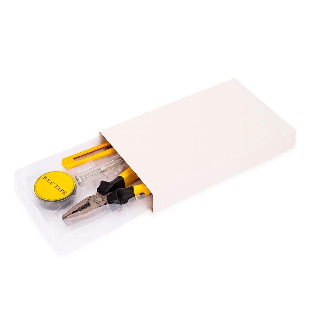 Kit ferramentas 4 peças UF1237 na cor Amarelo, brinde personalizado Sky Brindes