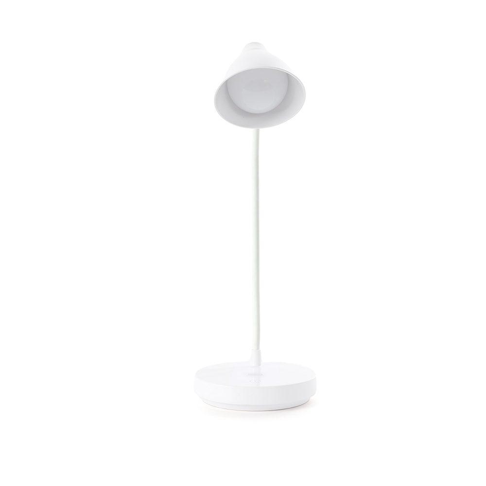 Luminária articulável em led recarregável UF1246 na cor Branco, brinde personalizado Sky Brindes