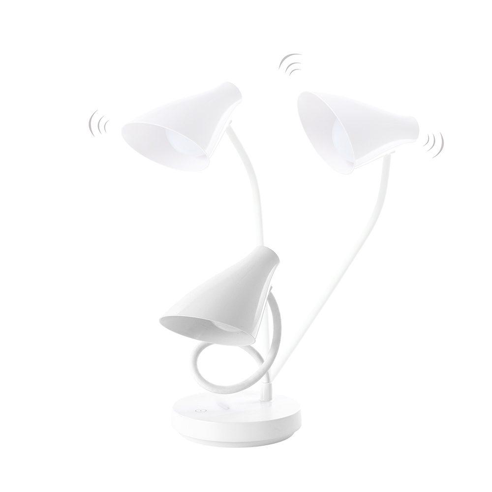 Luminária articulável em led recarregável UF1246 na cor Branco, brinde personalizado Sky Brindes