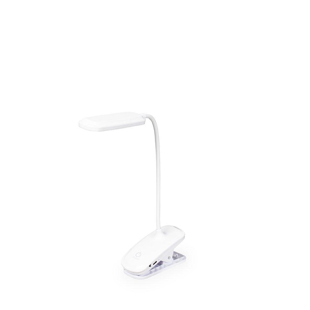 Luminária de mesa recarregável UF1251 na cor Branco, brinde personalizado Sky Brindes