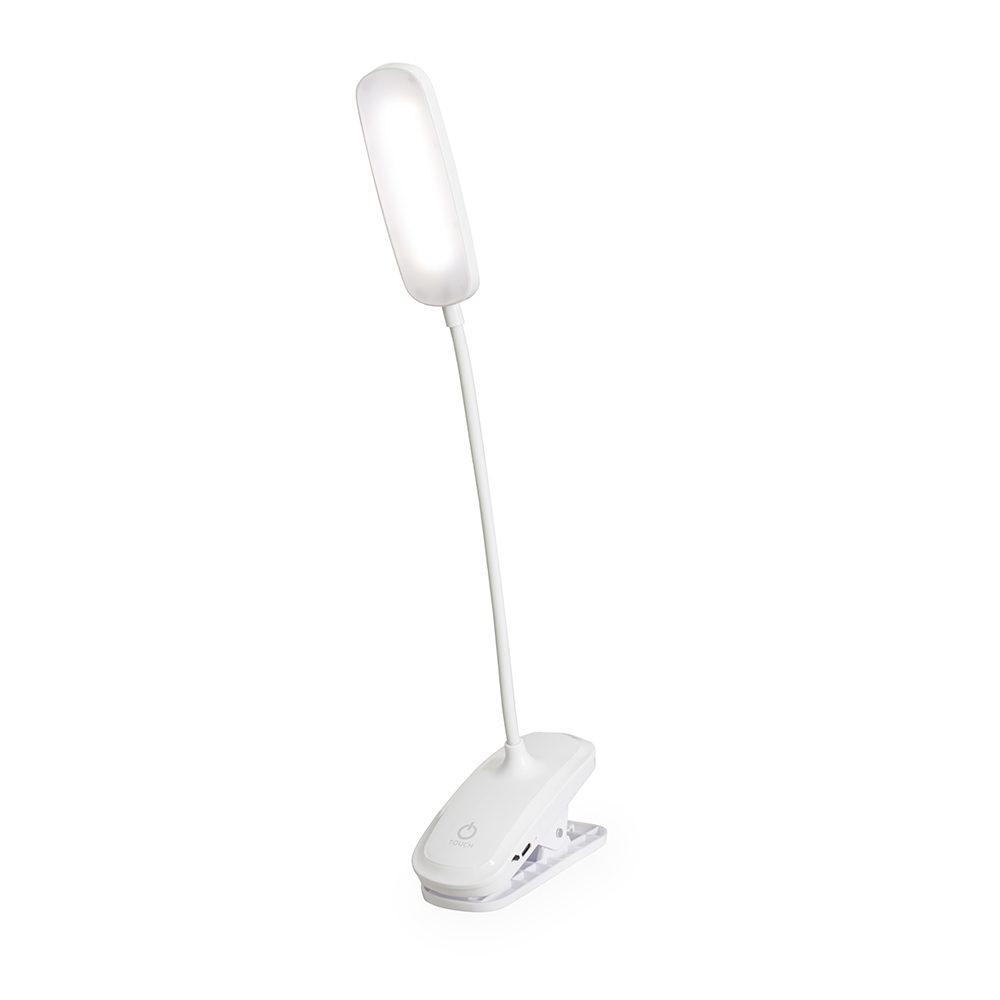 Luminária de mesa recarregável UF1251 na cor Branco, brinde personalizado Sky Brindes