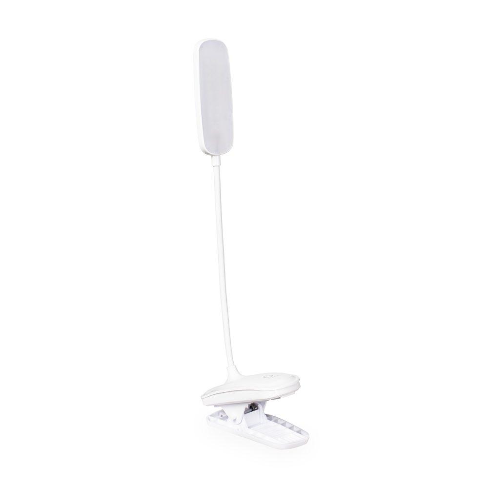 Luminária de mesa recarregável UF1251 na cor Branco, brinde personalizado Sky Brindes