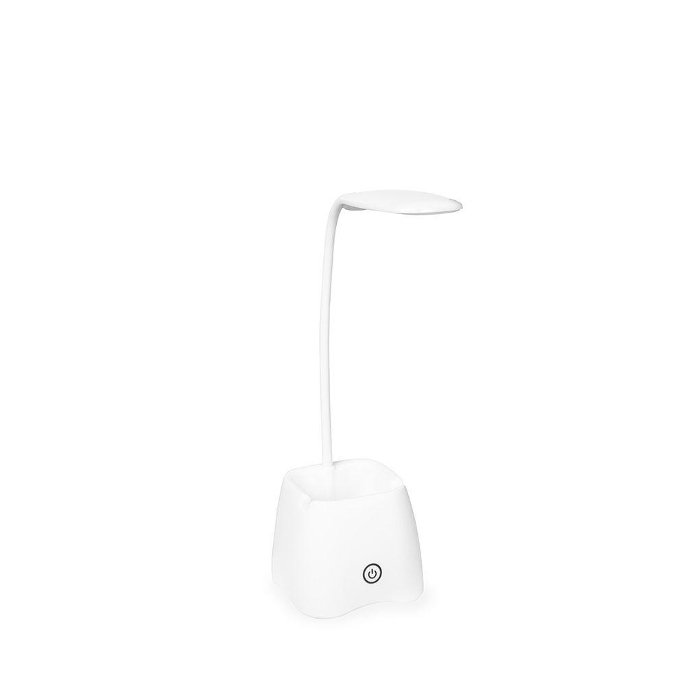 Luminária de mesa recarregável UF1252 na cor Branco, brinde personalizado Sky Brindes