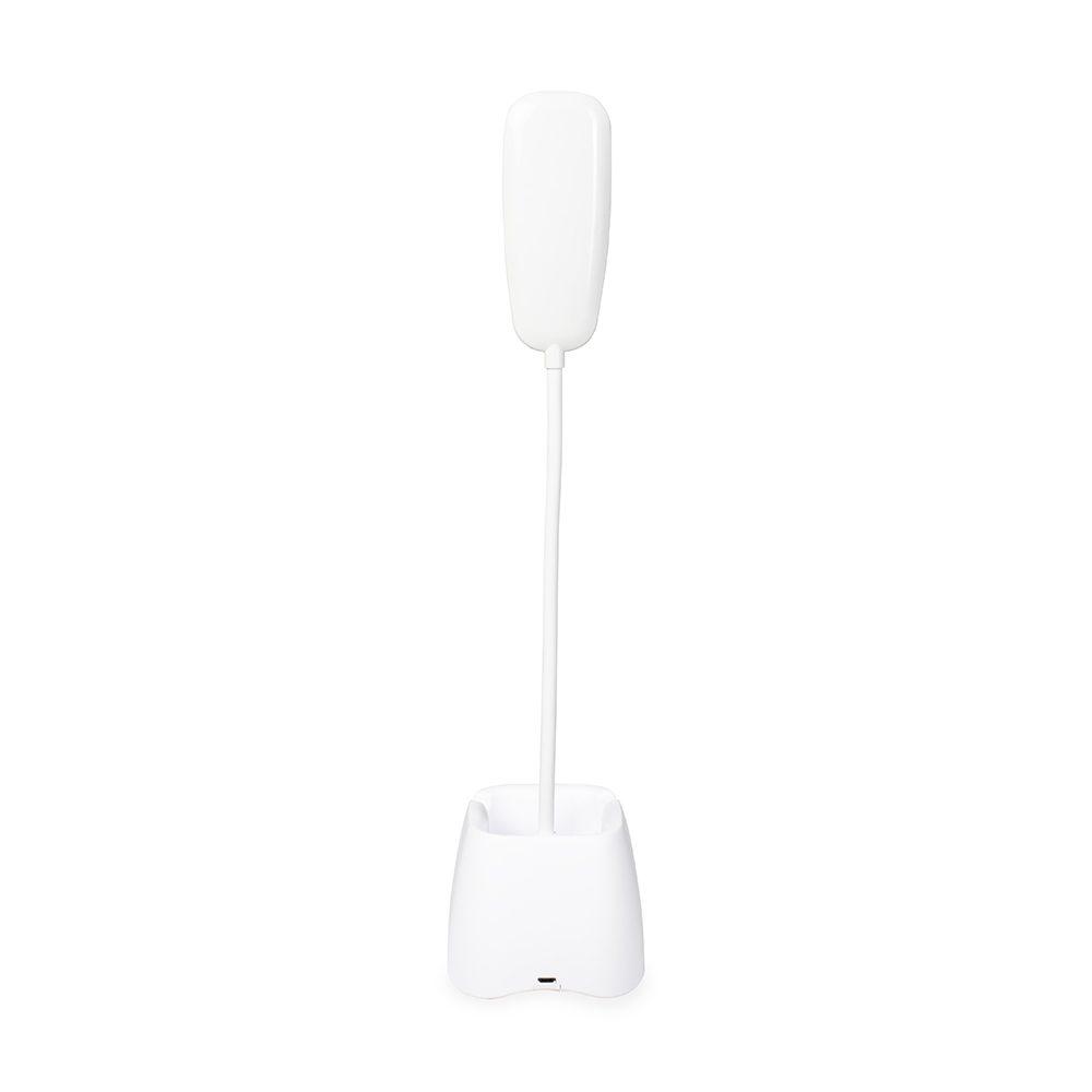 Luminária de mesa recarregável UF1252 na cor Branco, brinde personalizado Sky Brindes