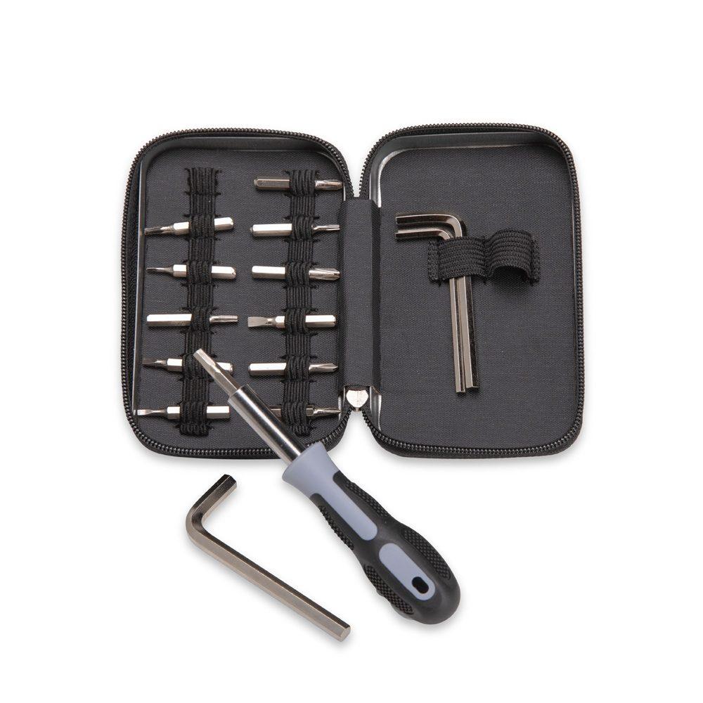 Kit ferramentas 16 peças UF1254 na cor Prata, brinde personalizado Sky Brindes