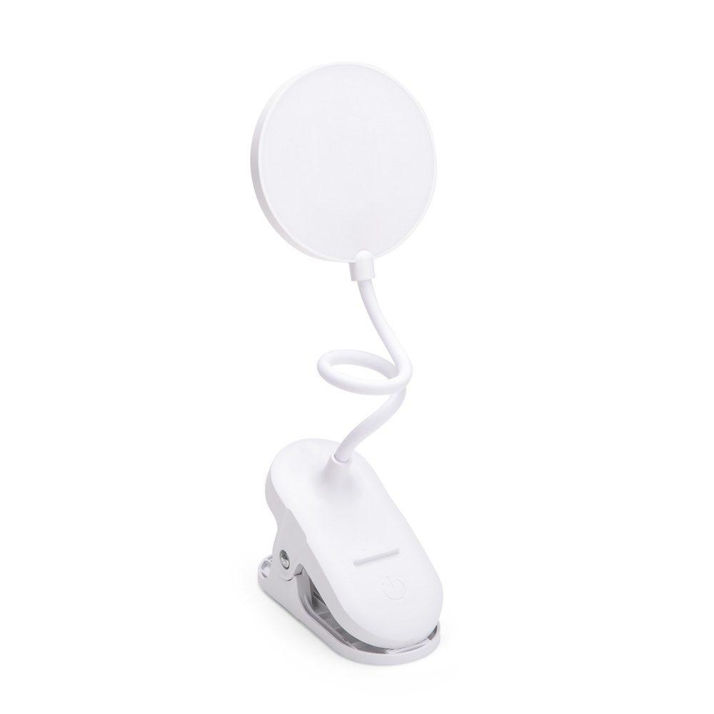 Luminária de mesa recarregável UF1257 na cor Branco, brinde personalizado Sky Brindes