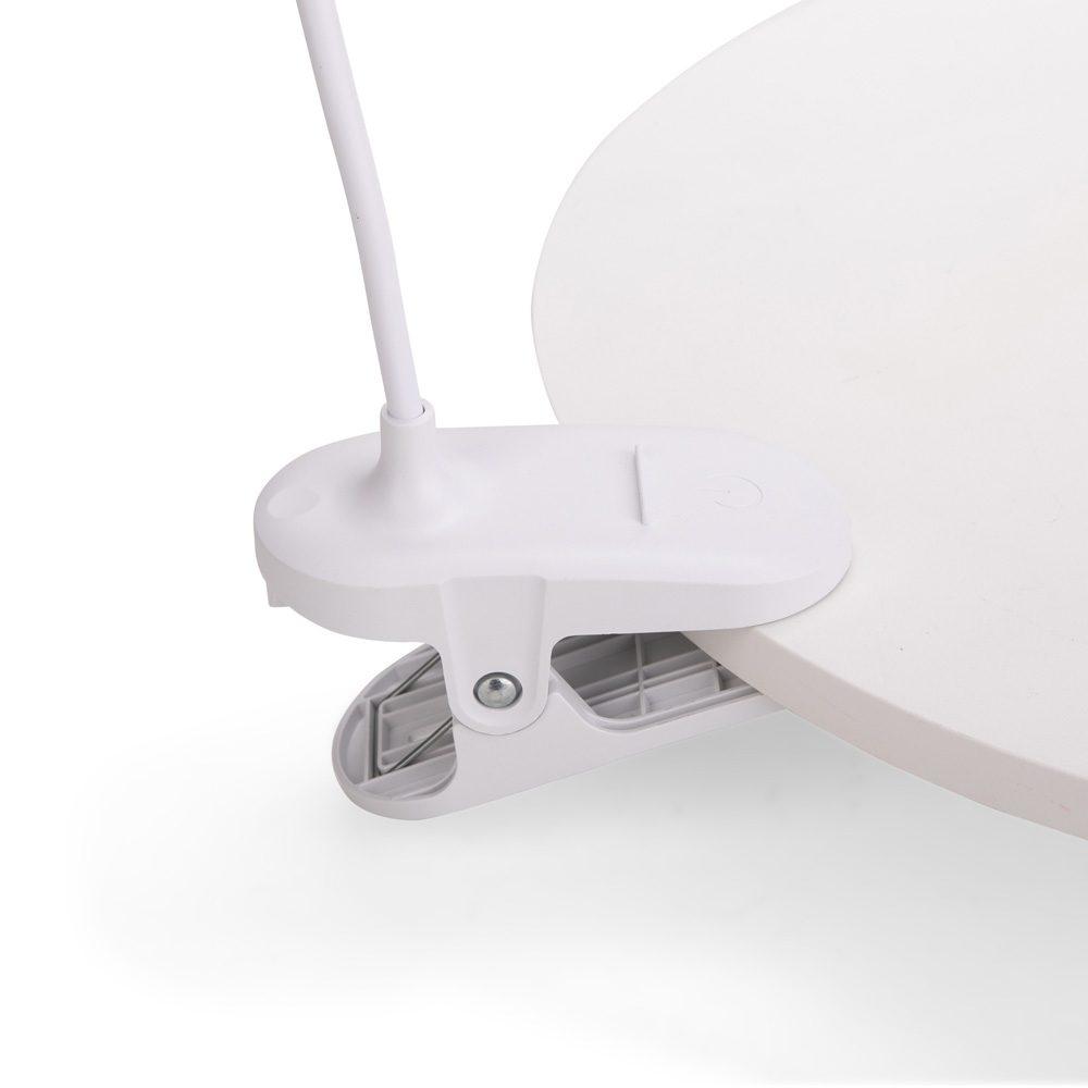 Luminária de mesa recarregável UF1257 na cor Branco, brinde personalizado Sky Brindes