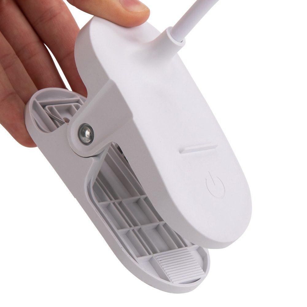Luminária de mesa recarregável UF1257 na cor Branco, brinde personalizado Sky Brindes