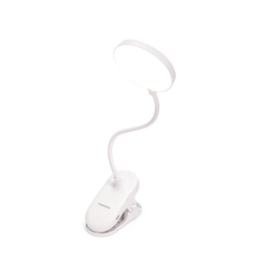 Luminária de mesa recarregável UF1257 na cor Branco, brinde personalizado Sky Brindes