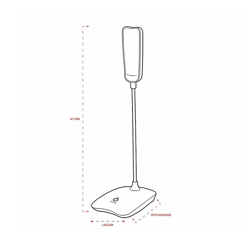 Luminária de mesa recarregável com 16 leds UF1260 na cor Branco, brinde personalizado Sky Brindes