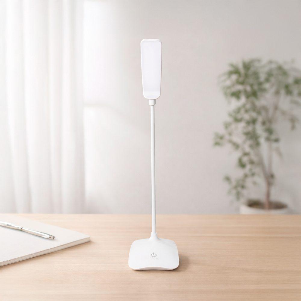 Luminária de mesa recarregável com 16 leds UF1260 na cor Branco, brinde personalizado Sky Brindes