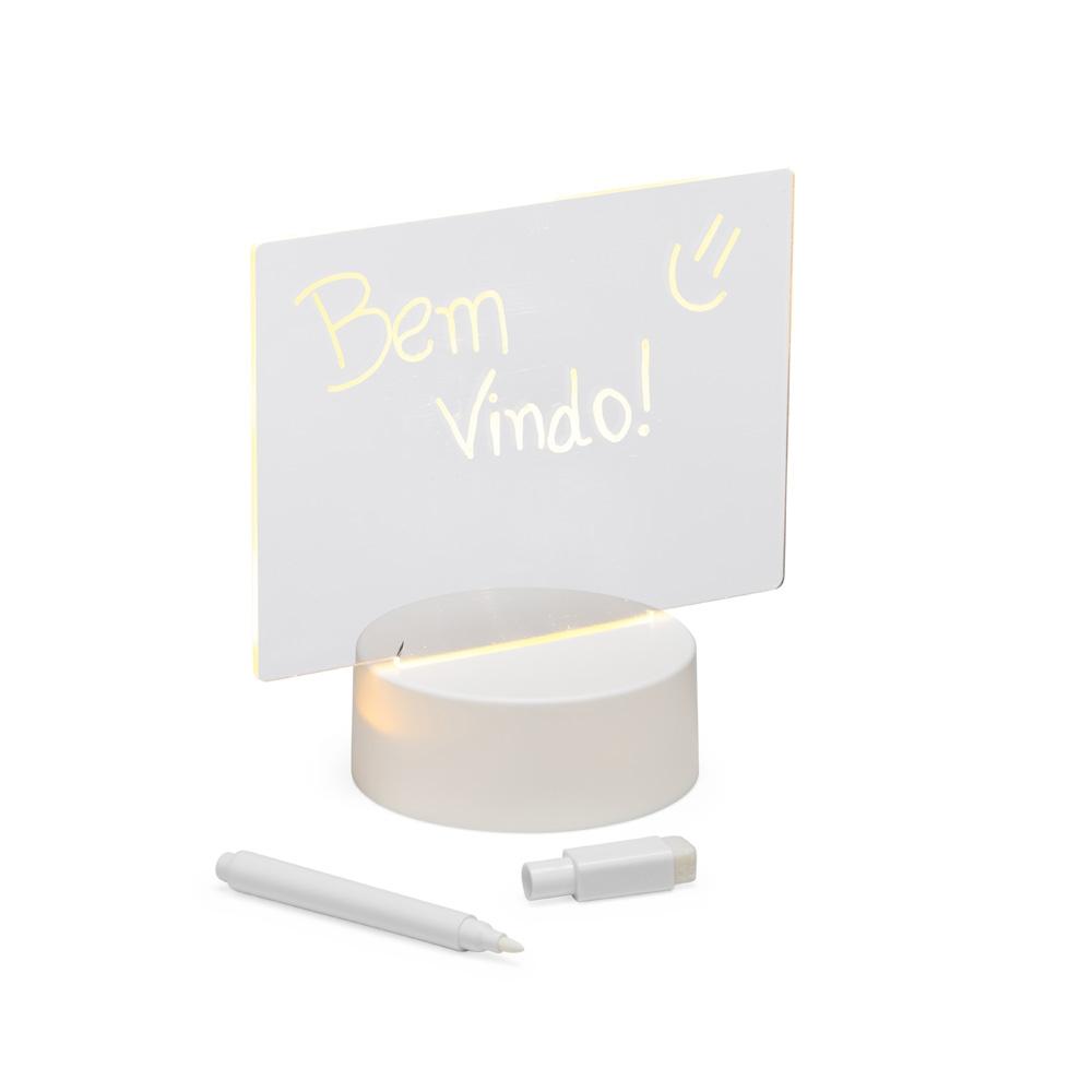 Luminária led de mesa UF1263 na cor Transparente, brinde personalizado Sky Brindes