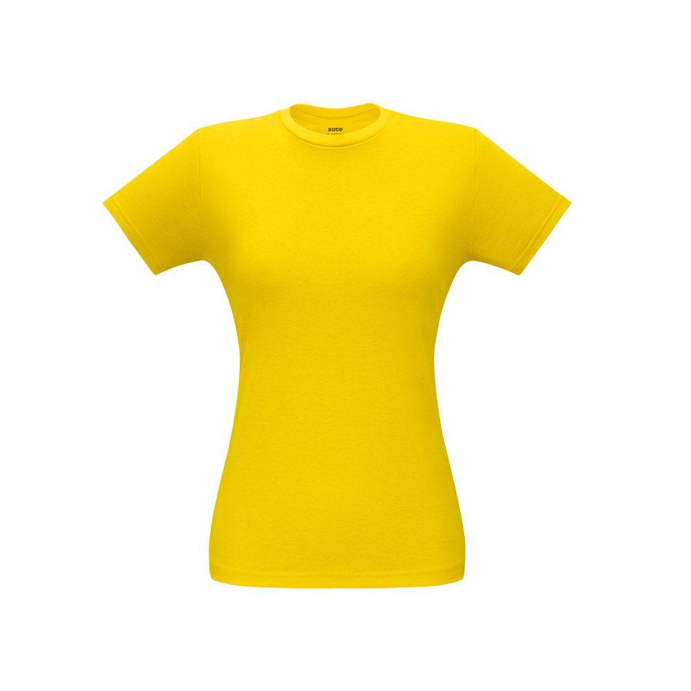 Camiseta Feminina Amora VE0010 na cor Amarelo, brinde personalizado Sky Brindes