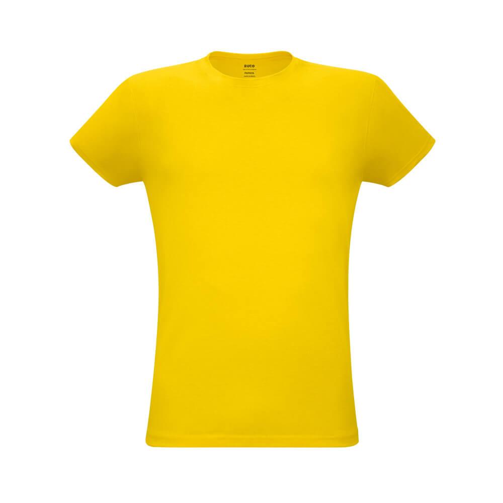 Camiseta Unissex Papaya VE0011 na cor Amarelo, brinde personalizado Sky Brindes