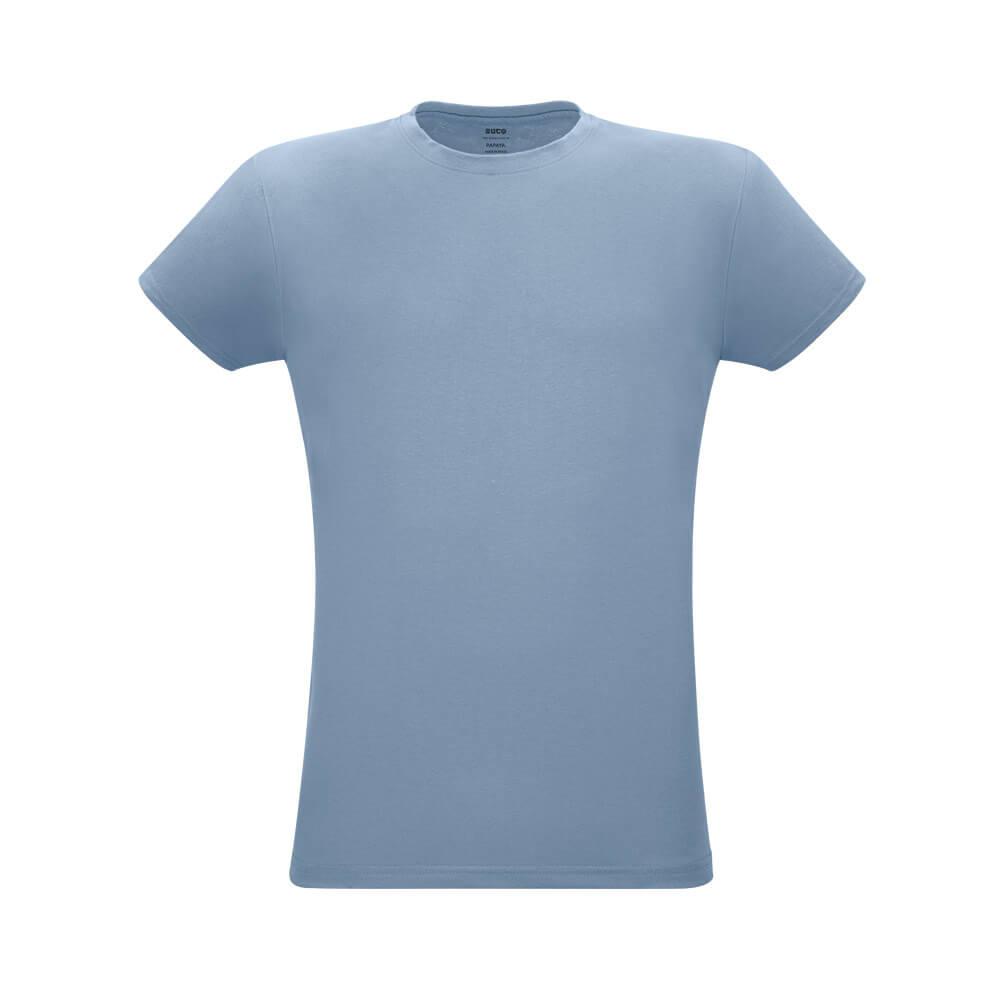 Camiseta Unissex Papaya VE0011 na cor Azul pastel, brinde personalizado Sky Brindes