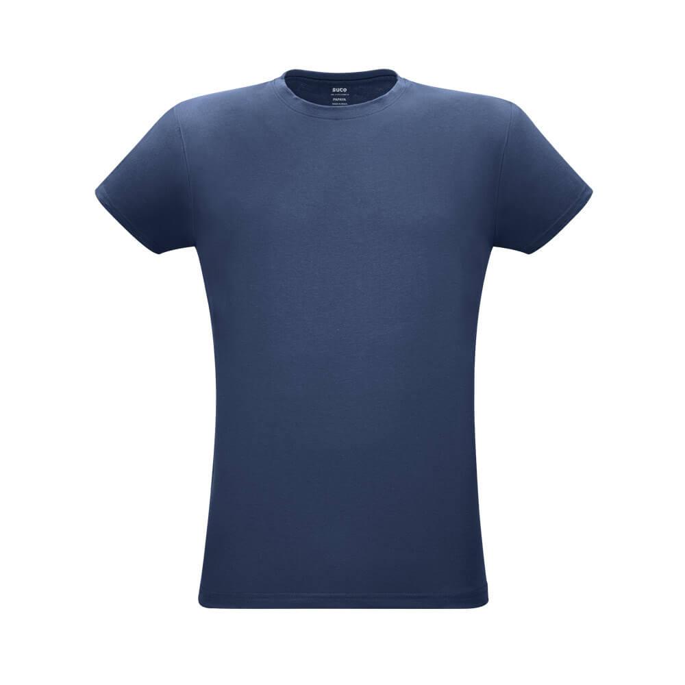 Camiseta Unissex Papaya VE0011 na cor Azul, brinde personalizado Sky Brindes