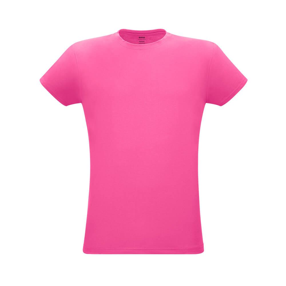 Camiseta Unissex Papaya VE0011 na cor Rosa, brinde personalizado Sky Brindes