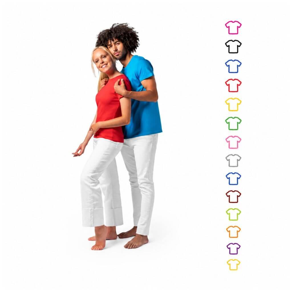Camiseta Unissex Papaya VE0011 na cor Azul, brinde personalizado Sky Brindes