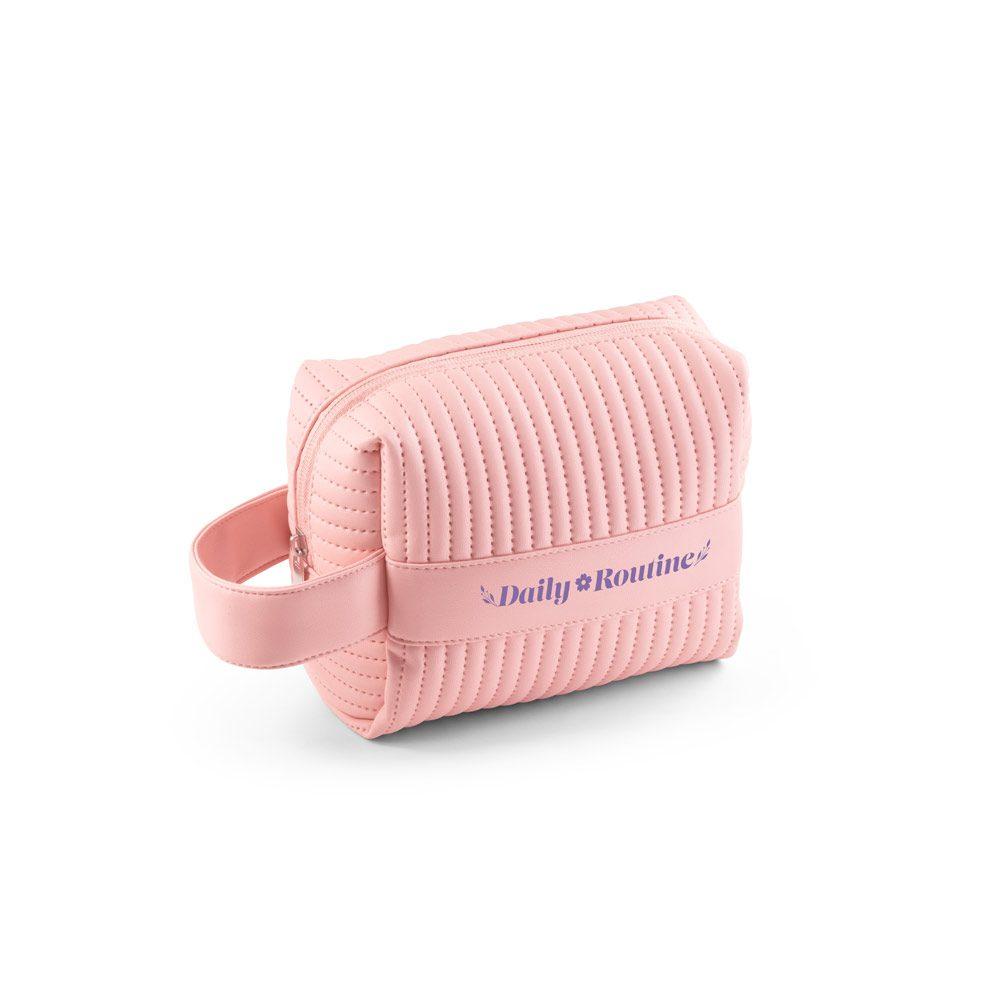 Bolsa de cosméticos em PU% VG1495 na cor Rosa claro, brinde personalizado Sky Brindes