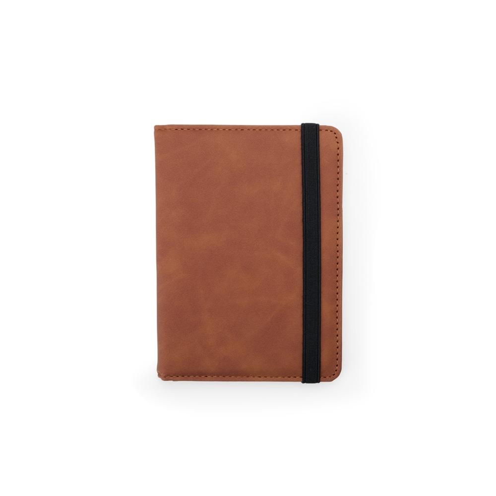 Porta-passaporte VG1652 na cor Marrom, brinde personalizado Sky Brindes