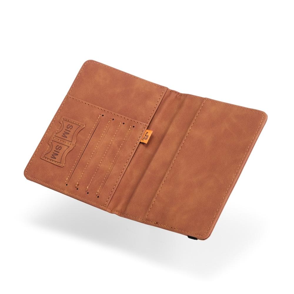 Porta-passaporte VG1652 na cor Marrom, brinde personalizado Sky Brindes