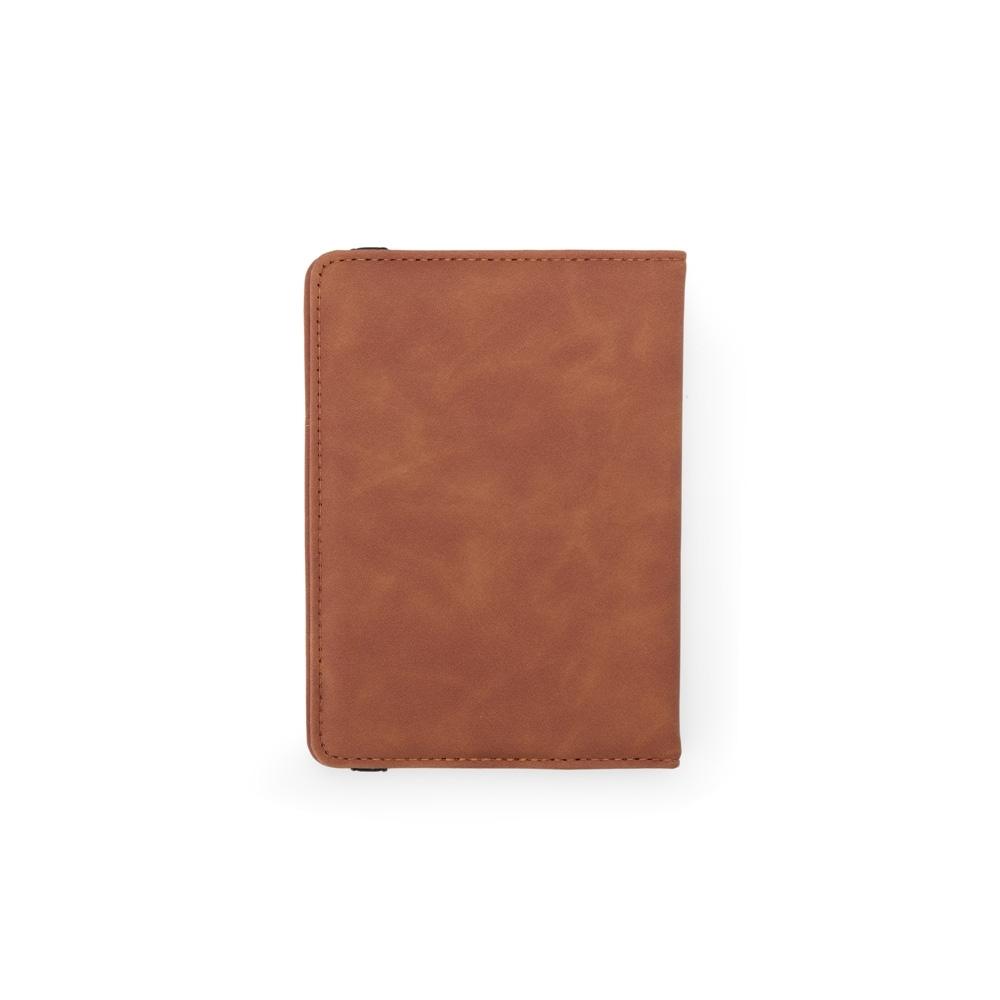 Porta-passaporte VG1652 na cor Marrom, brinde personalizado Sky Brindes