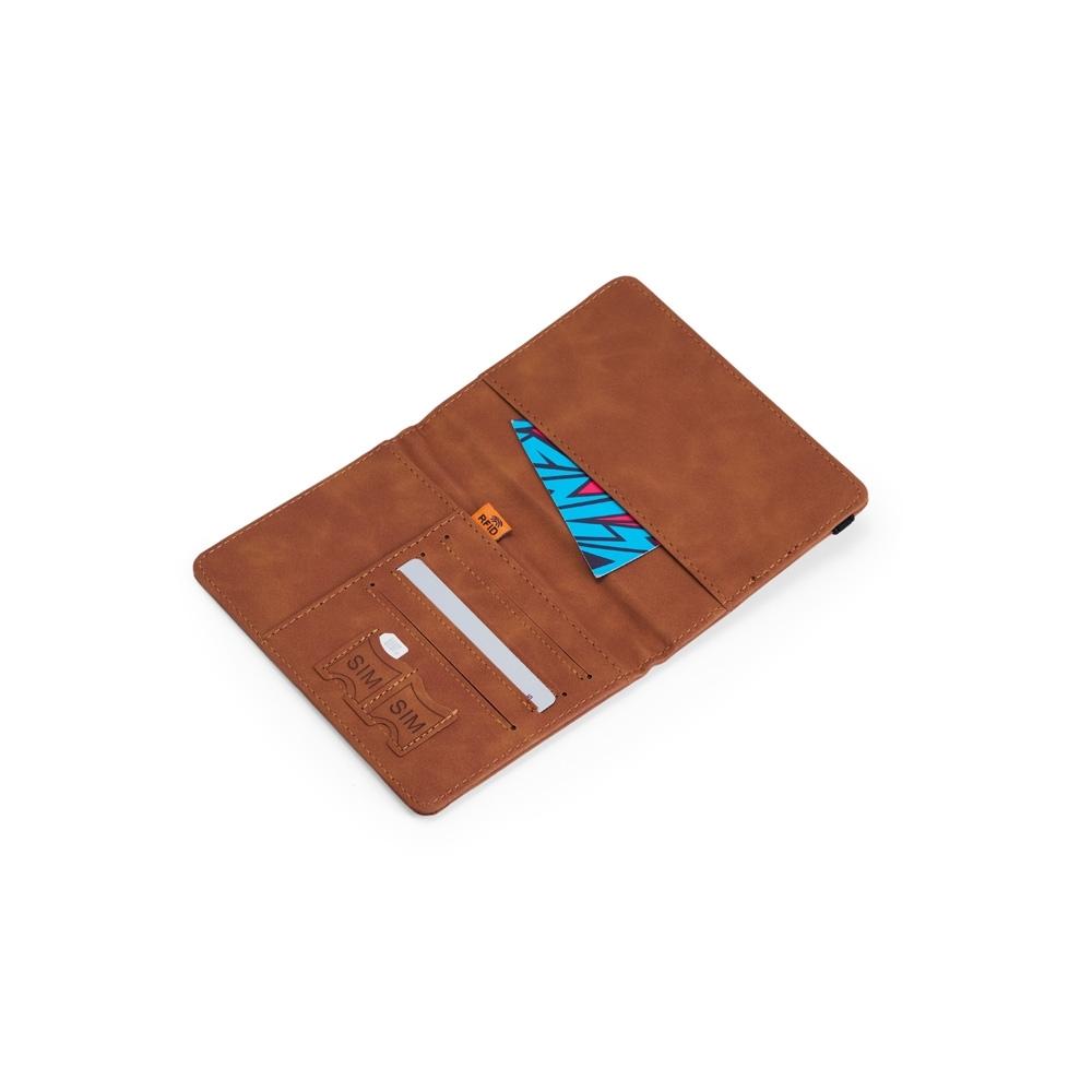 Porta-passaporte VG1652 na cor Marrom, brinde personalizado Sky Brindes