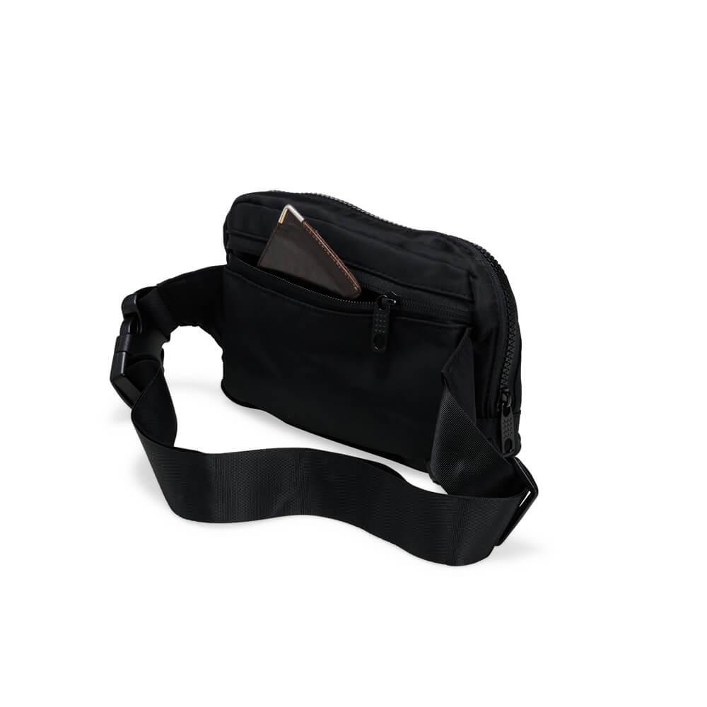 Pochete em Nylon Impermeável VG1657 na cor Preto, brinde personalizado Sky Brindes