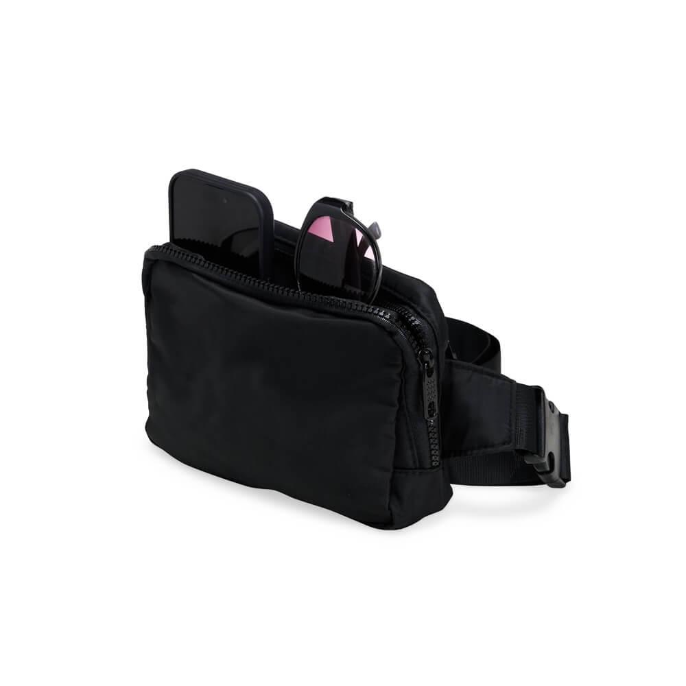 Pochete em Nylon Impermeável VG1657 na cor Preto, brinde personalizado Sky Brindes