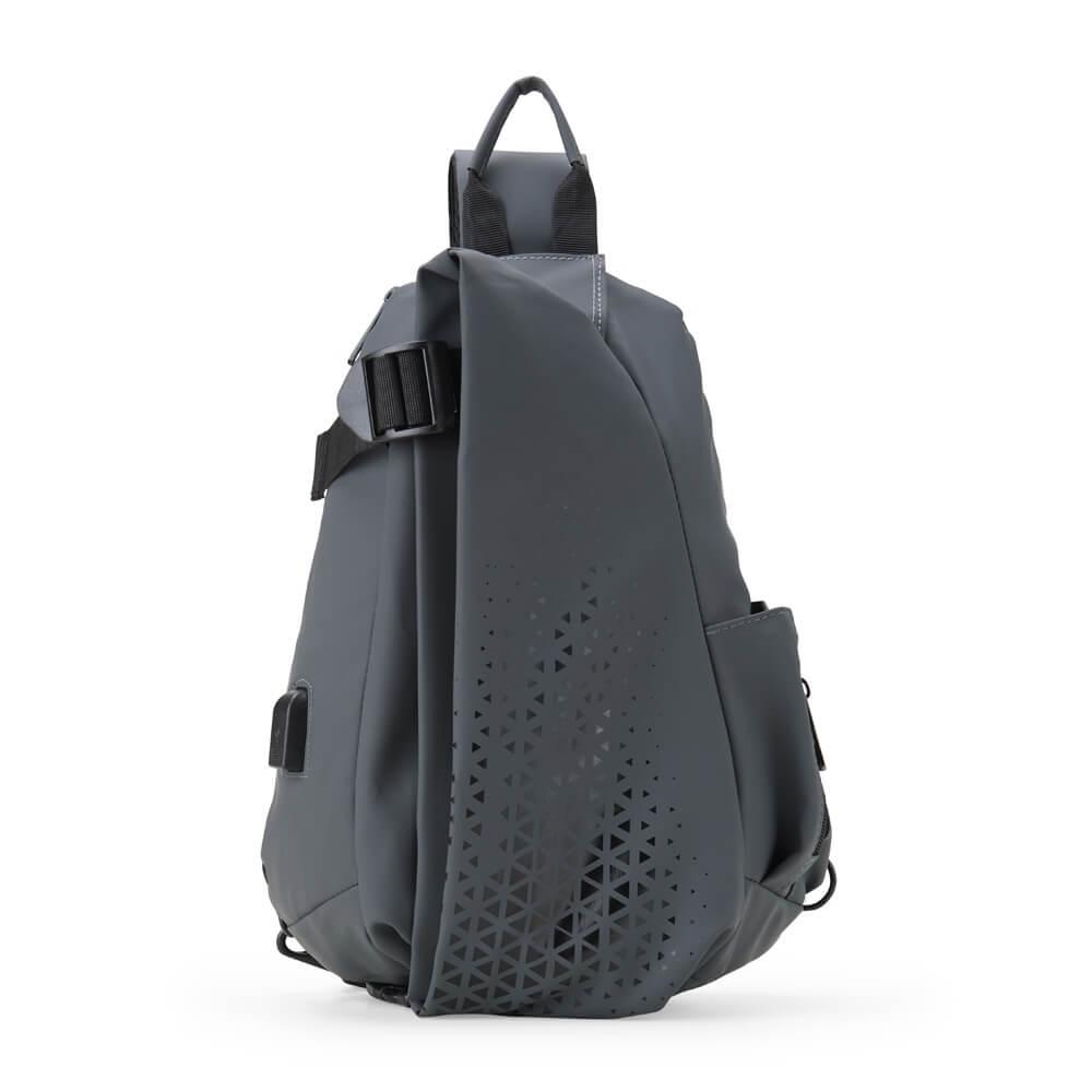 Mochila de Ombro USB VG1683 na cor Cinza, brinde personalizado Sky Brindes