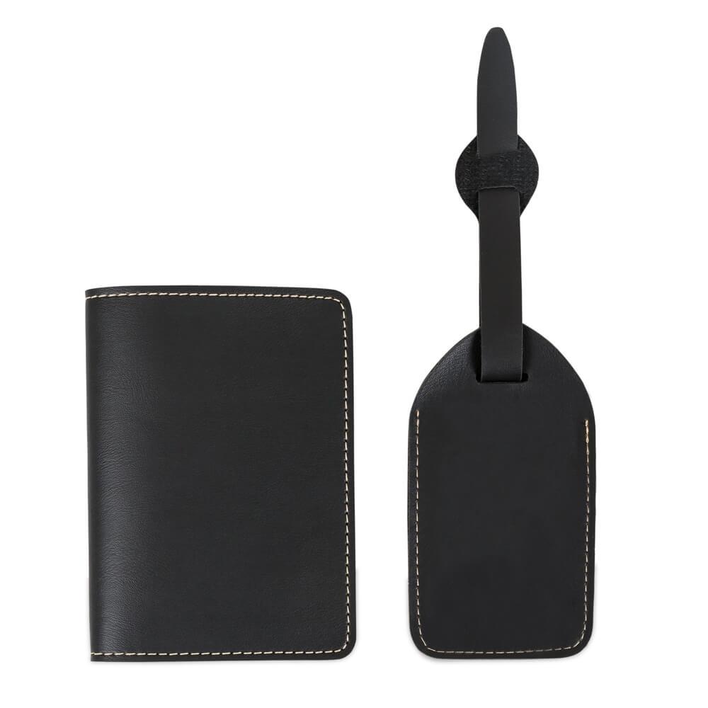 Kit Viagem 2 Peças VG1684 na cor Preto, brinde personalizado Sky Brindes