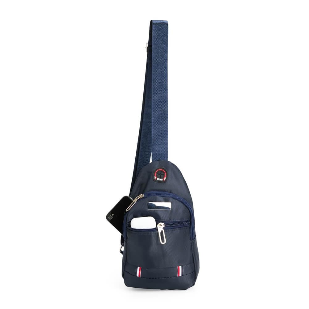 Mini Bolsa Transversal VG1685 na cor Azul, brinde personalizado Sky Brindes