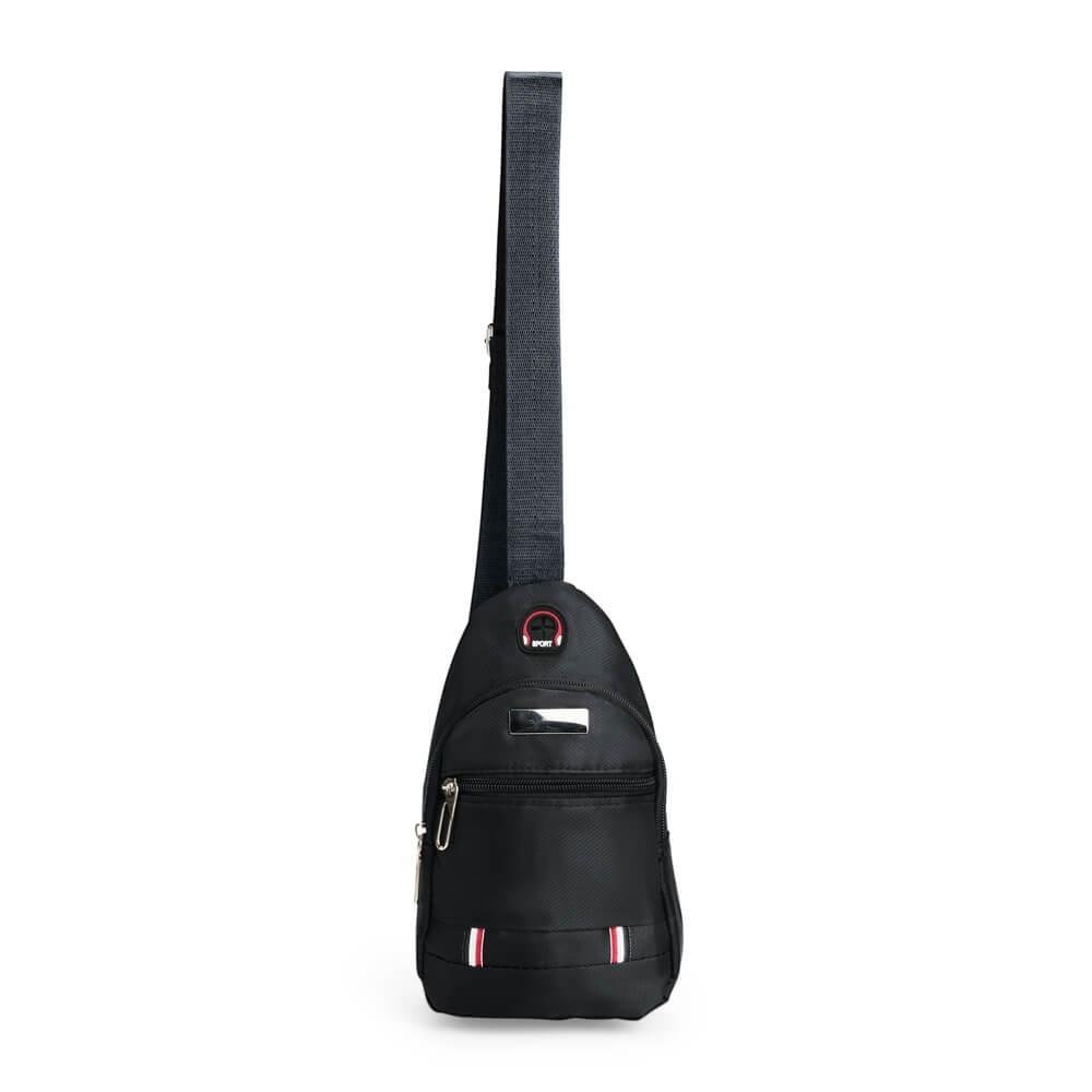 Mini Bolsa Transversal VG1685 na cor Preto, brinde personalizado Sky Brindes
