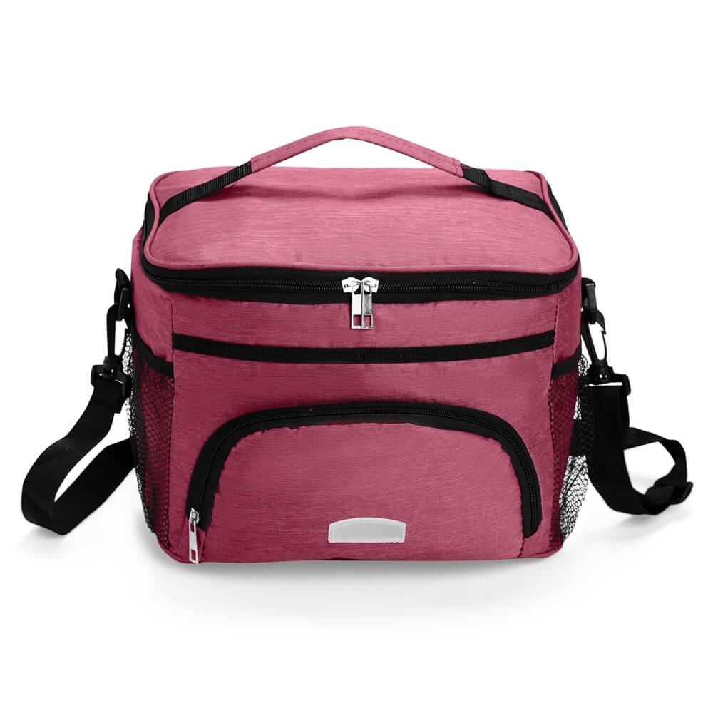 Bolsa Térmica Poliéster 10 Litros VG1687 na cor Rosa, brinde personalizado Sky Brindes