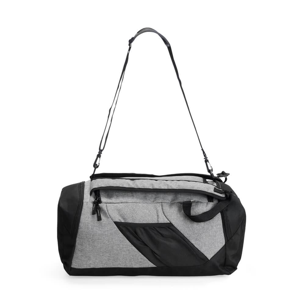 Bolsa de Viagem Poliéster 28 Litros VG1689 na cor Cinza, brinde personalizado Sky Brindes