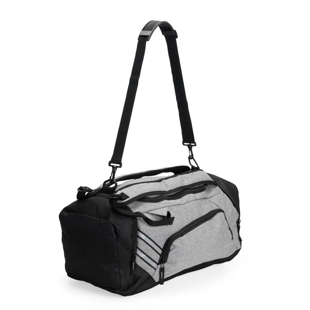 Bolsa de Viagem Poliéster 28 Litros VG1689 na cor Cinza, brinde personalizado Sky Brindes