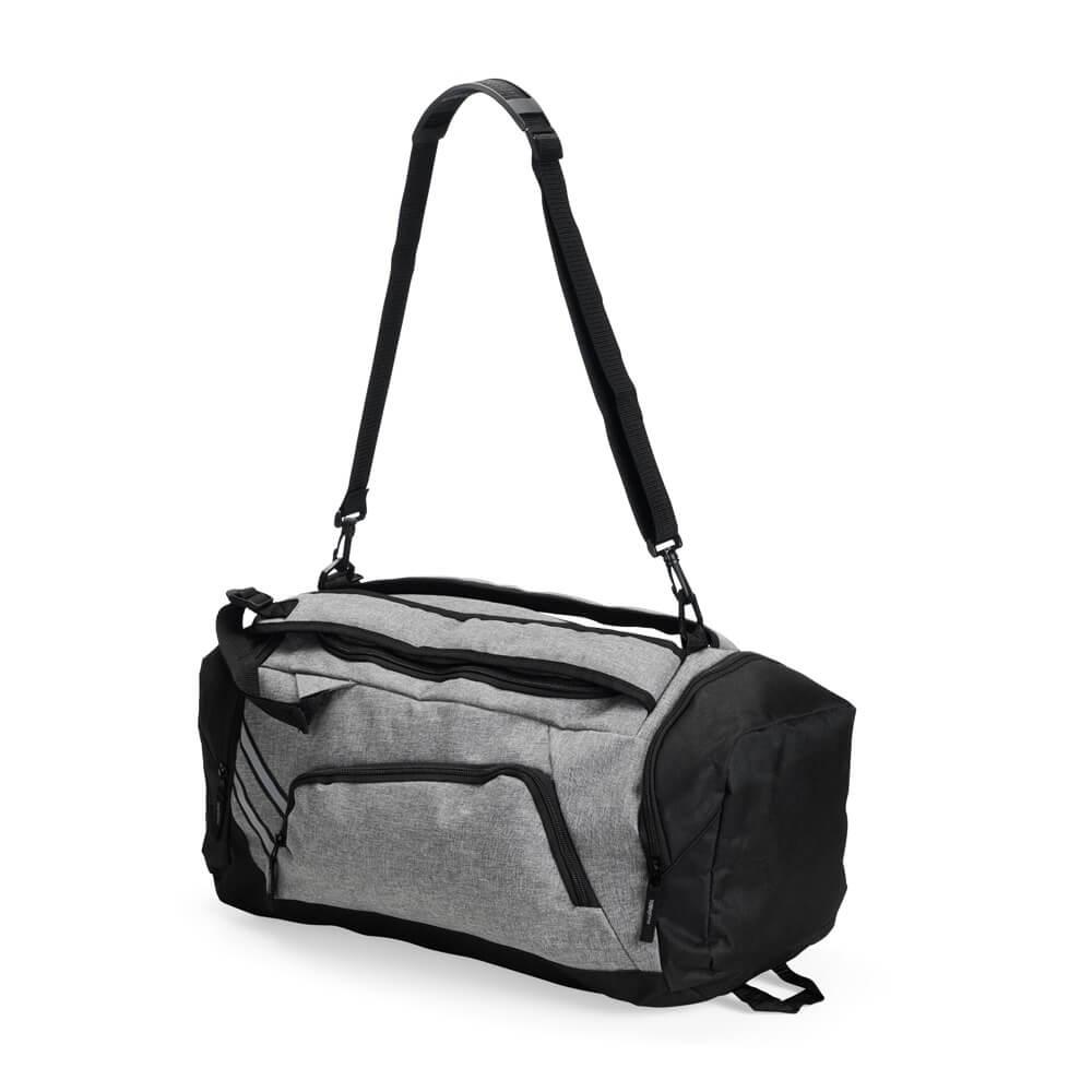 Bolsa de Viagem Poliéster 28 Litros VG1689 na cor Cinza, brinde personalizado Sky Brindes
